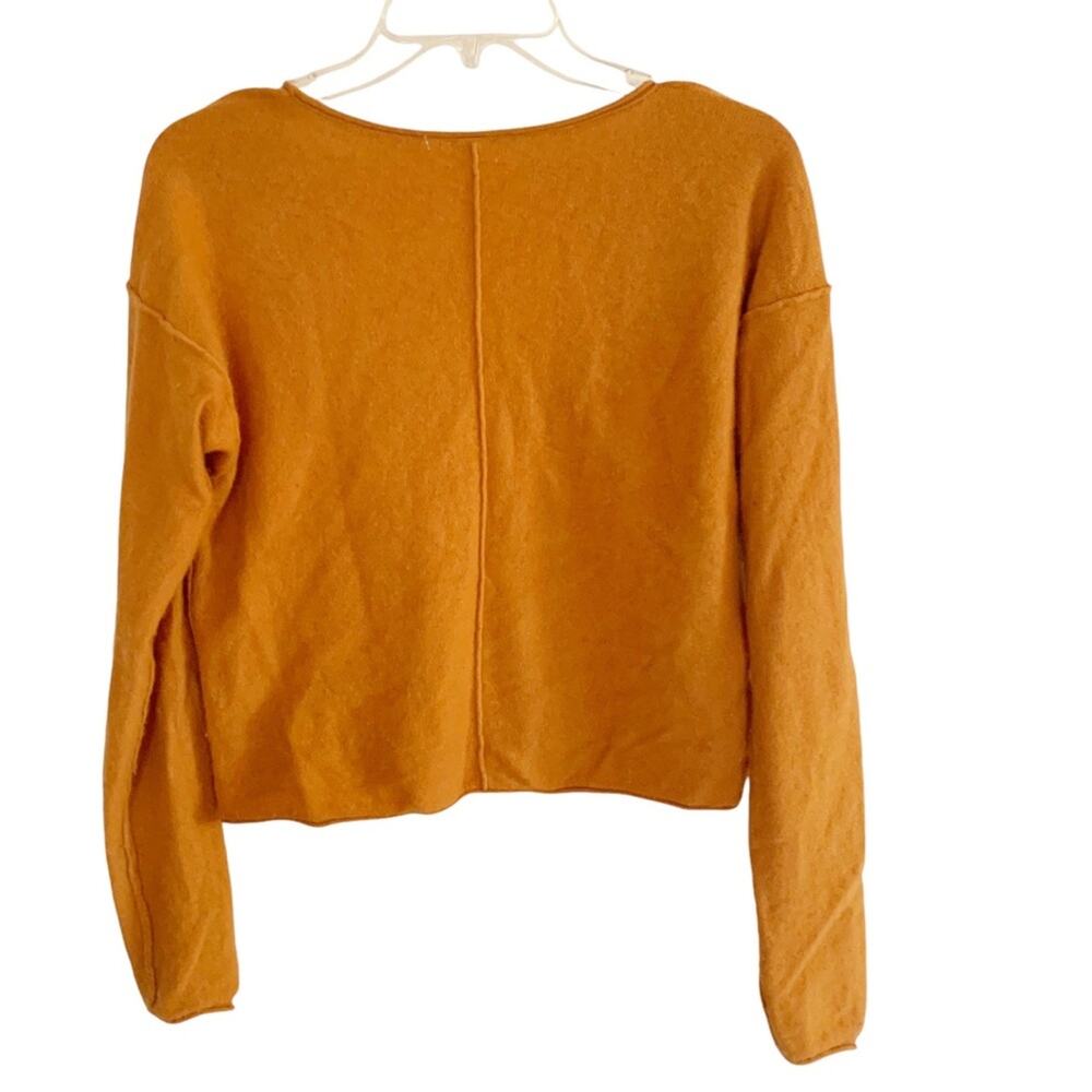 Free People Burnt Orange Stellar Cashmere V Neck Pullover X Small - Picture 3 of 5
